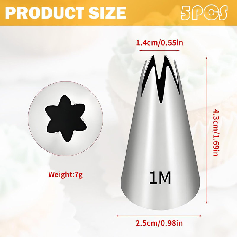 5-piece Piping Tip Set With Bags