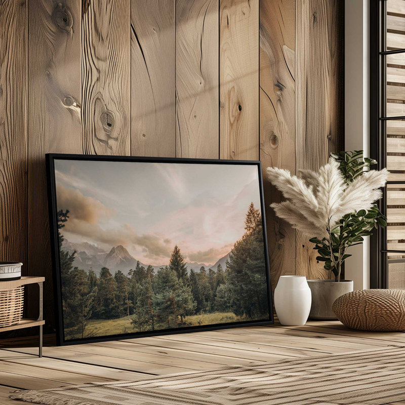 Impression sur toile roulée Twilight Alpine View, H 24,75 po x l 36,75 po x P 1,75 po, Cadre flottant or poli