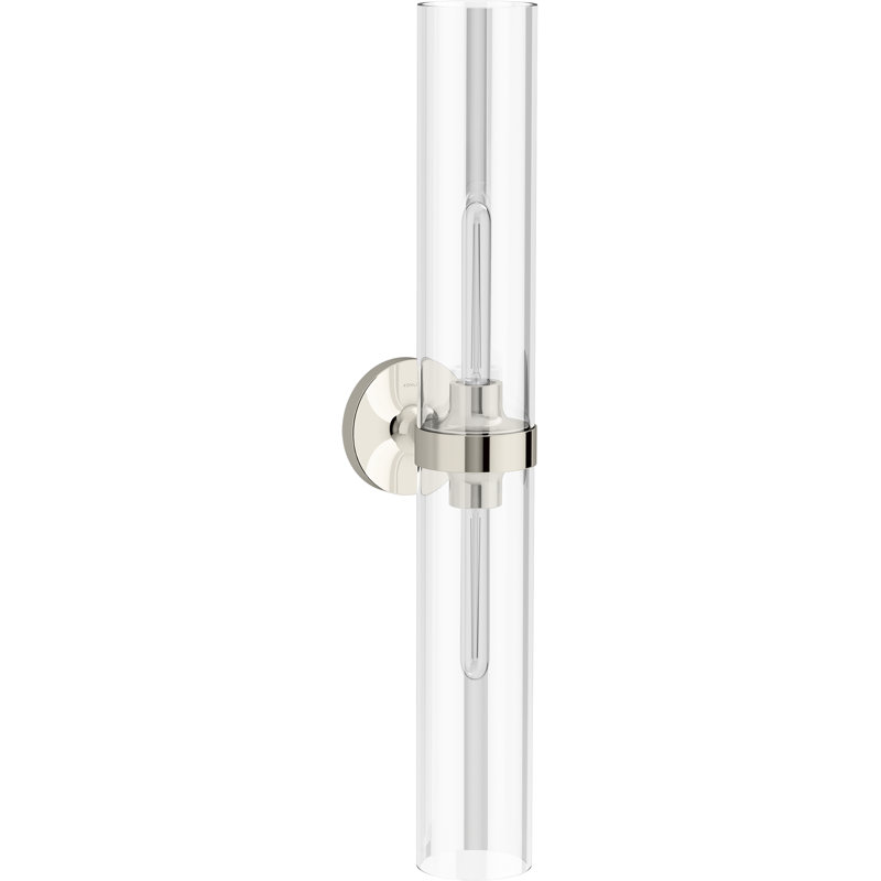 Purist 2 Light Indoor Bathroom Vanity Light Fixture, UL Listed, Polished Nickel, 29.3125" H x 4.75" W x 6.875" D