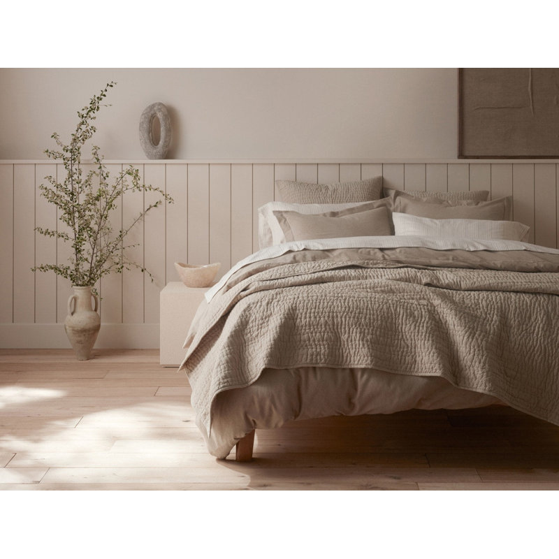 Taie décorative européenne Channel Channel, Chambray noisette