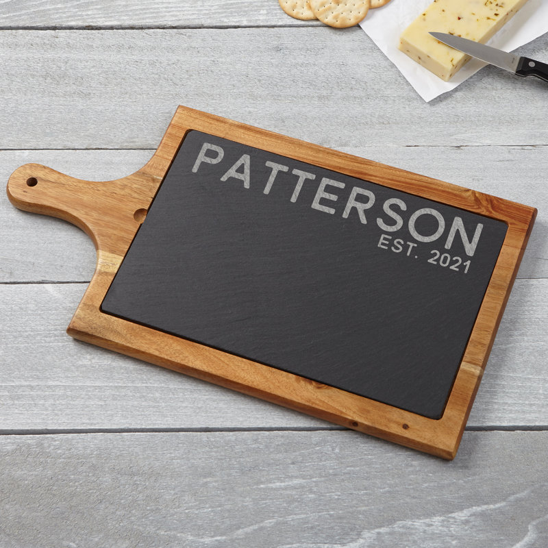 Palette en bois et ardoise personnalisée Rustic Family, Oui