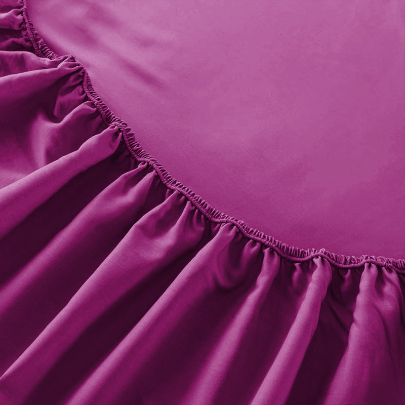 Mieasha Microfiber Plain Weave Fitted Sheet, Purple, Super King (6')