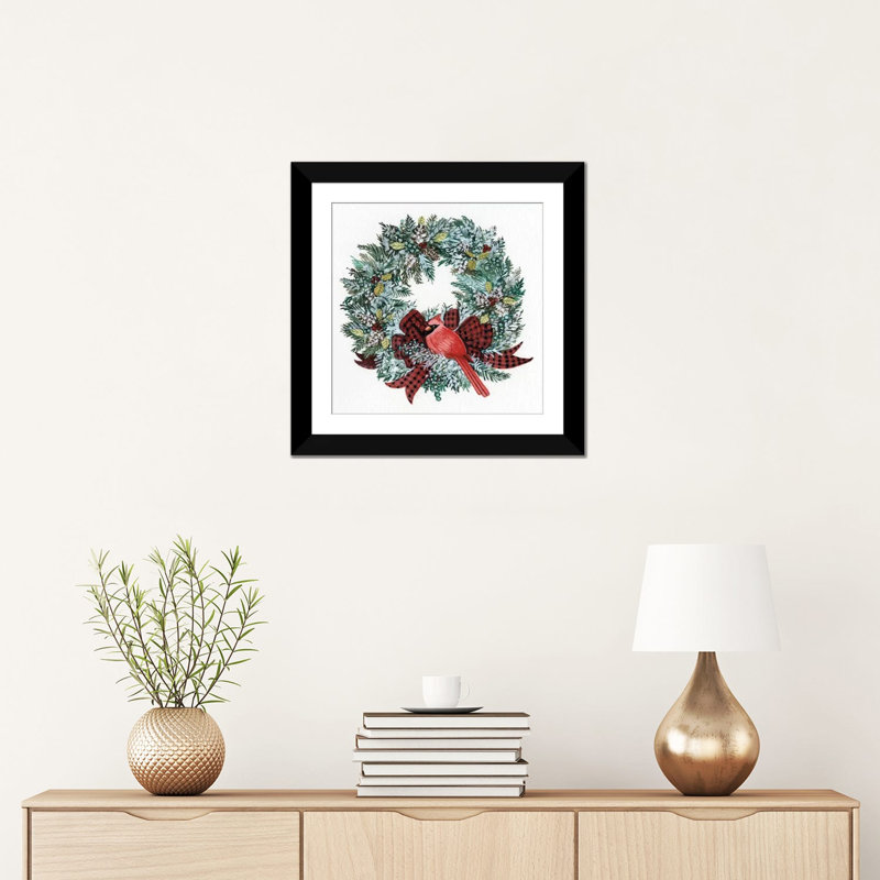 «Holiday Wreath I», reproduction sur toile tendue, H 16 po x l 16 po x P 1 po, Toile tendue, Blanc
