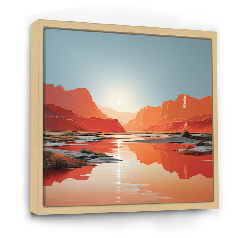 «Bold Sunrise Horizon II», reproduction, H 24 po x l 24 po x P 1 po, Cadre naturel flottant
