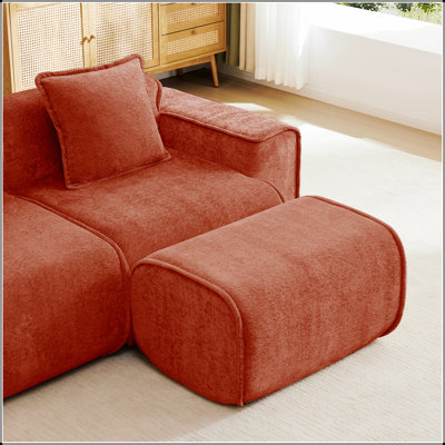 Velvet Sectional with Ottoman