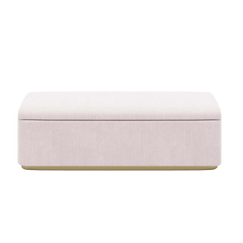 Repose-pieds de rangement 59,5 po Corduroy, Rose
