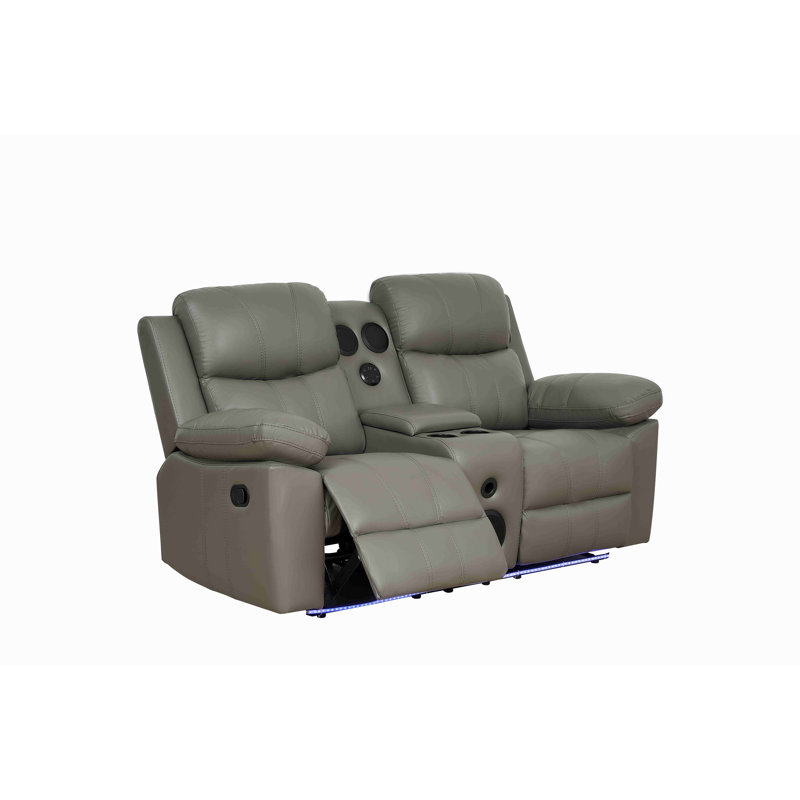 Causeuse inclinable avec console et audio Bluetooth à DEL, Gris