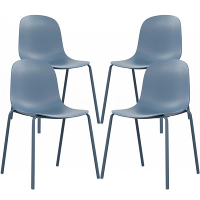 Ensemble de 4 chaises de salle à manger en plastique empilables