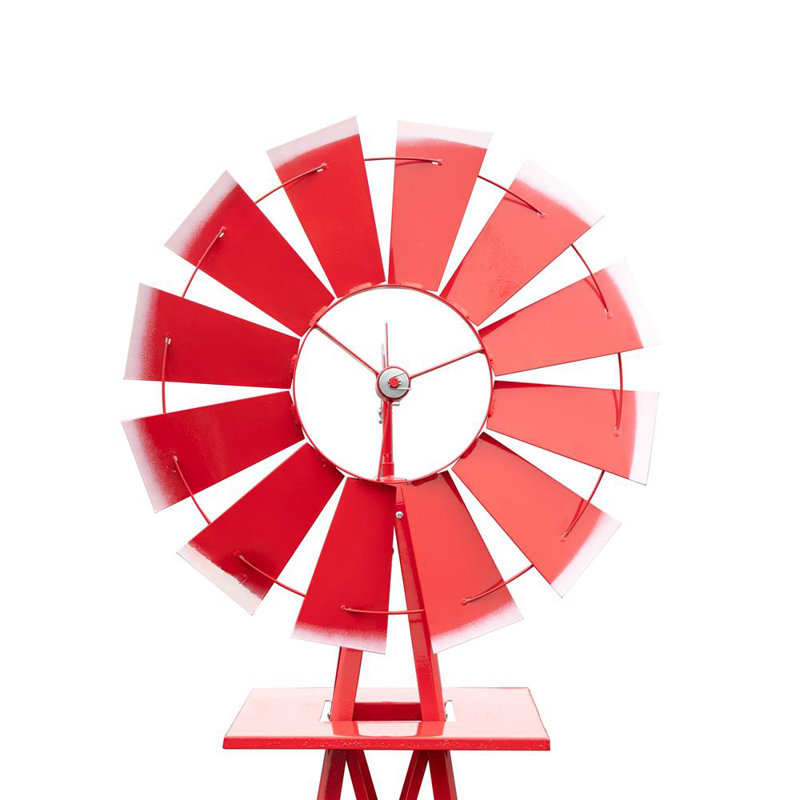 Haghni Metal Abstract Windmill, Red