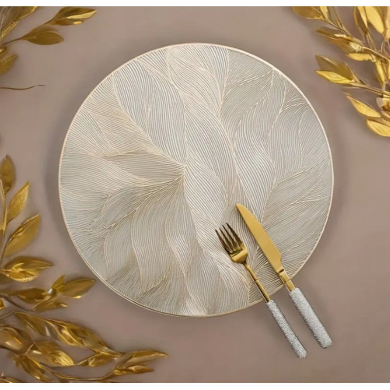 (38cm rond) Napperon en PVC doré, Doré
