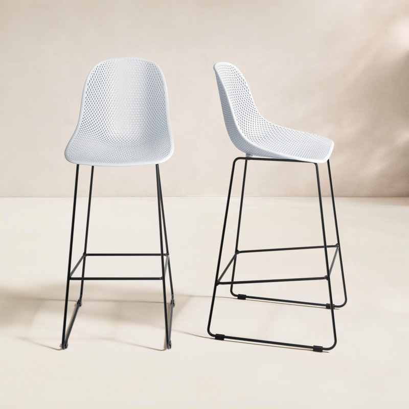 Tabouret de bar Dusti, H 29,25 po, Blanc