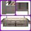 Lit plateforme très grand de qualité supérieure gris avec tête de lit avec rangement et 8 tiroirs | Fabrication en bois massif et en panneau de fibres à densité moyenne | Aucun sommier tapissier requis | Assemblage facile-72525864-72525870