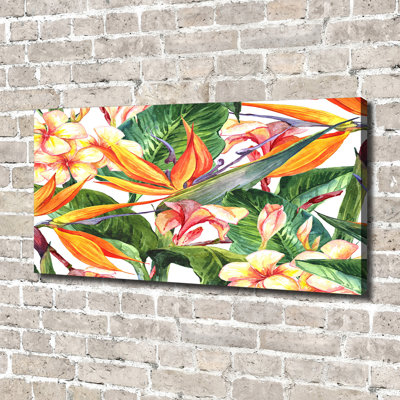 Tropical Flowers - Wrapped Canvas Print