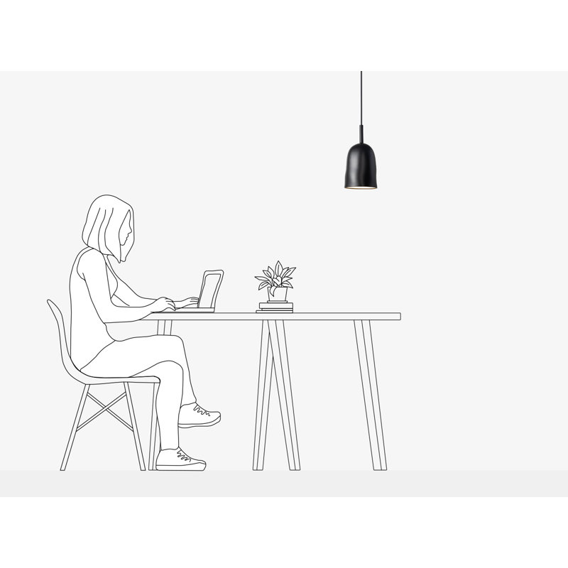 Vessel Pendant Light, 18" H x 14.5" W x 9" D, Black, Carbon