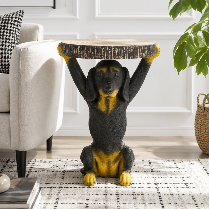 Table d'appoint piédestal pour chien peint à la main, tabouret de sculpture MGO, décoration intérieure / extérieure
