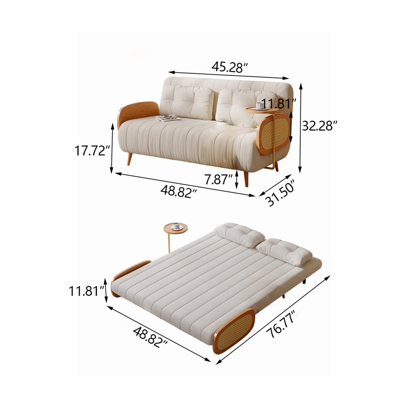 Canapé-lit 60,63 po, H 32,28 po x l 48,82 po x P 31,5 po