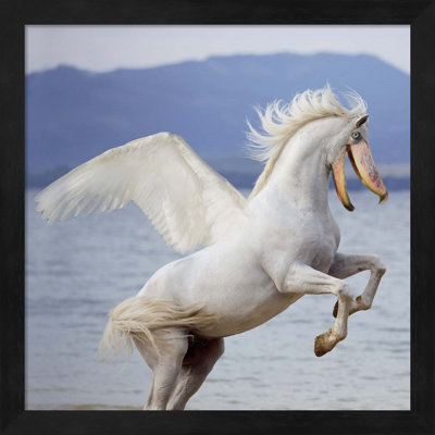 «Shoebill Horse» par Pixelmated Animals - impression encadrée