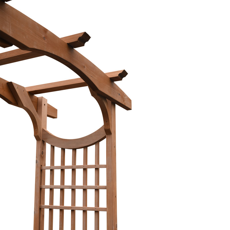 Minakumari 59" W x 30" D Garden Arch Arches Solid Wood Arbour Arbours