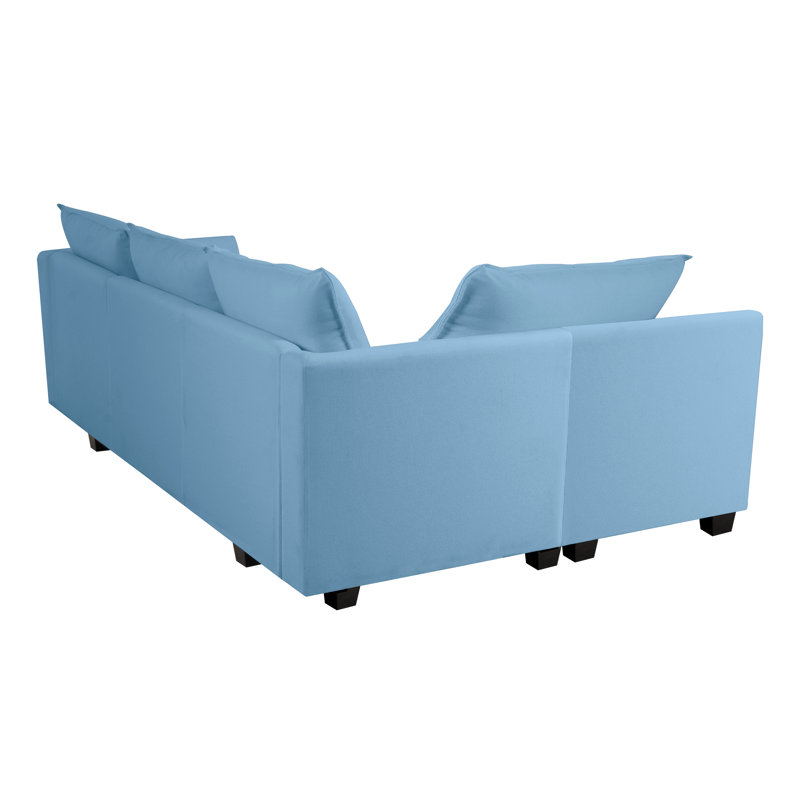 Canapé modulaire Ziniyah, Robin 100% lin bleu œuf