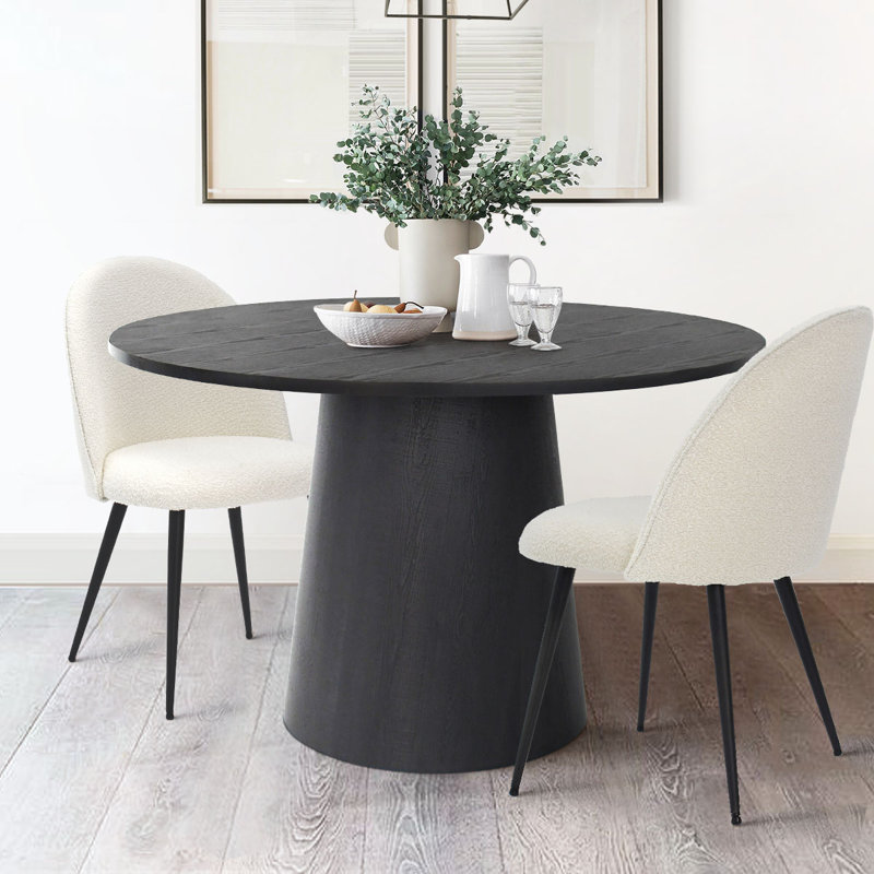 Table de salle à manger 46 ", Noir, H 29,5 po x L 46 po x l 46 po