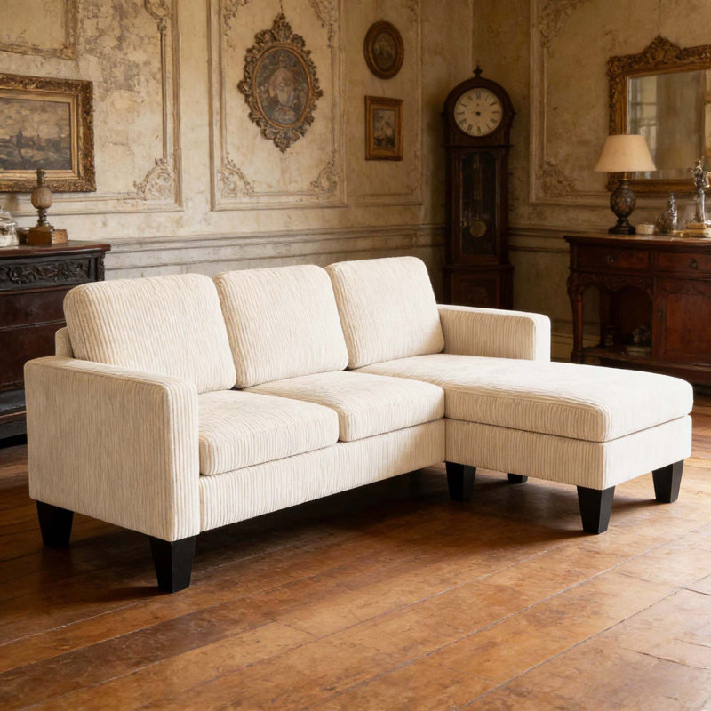 Canapé modulaire en L Nordic Style, Cream White