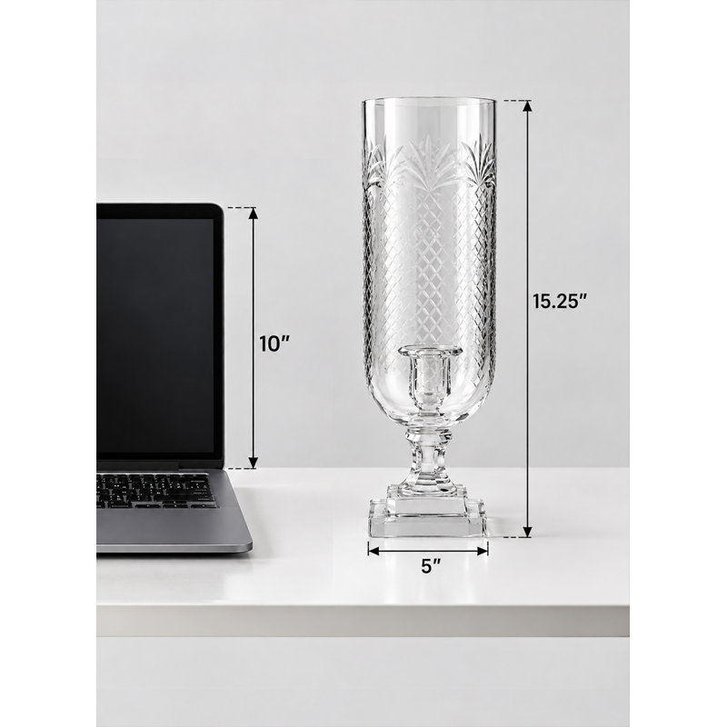 15.5'' H Glass Tabletop Hurricane