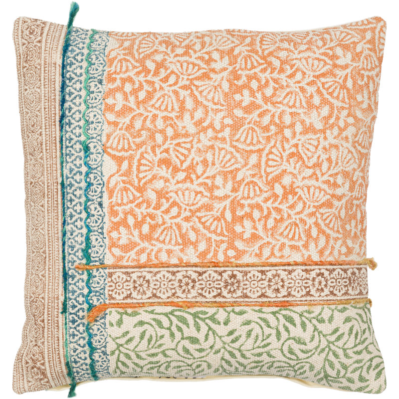 Coussin en coton mélangé, H 22 po x l 22 po, Polyester / bourre de polyester