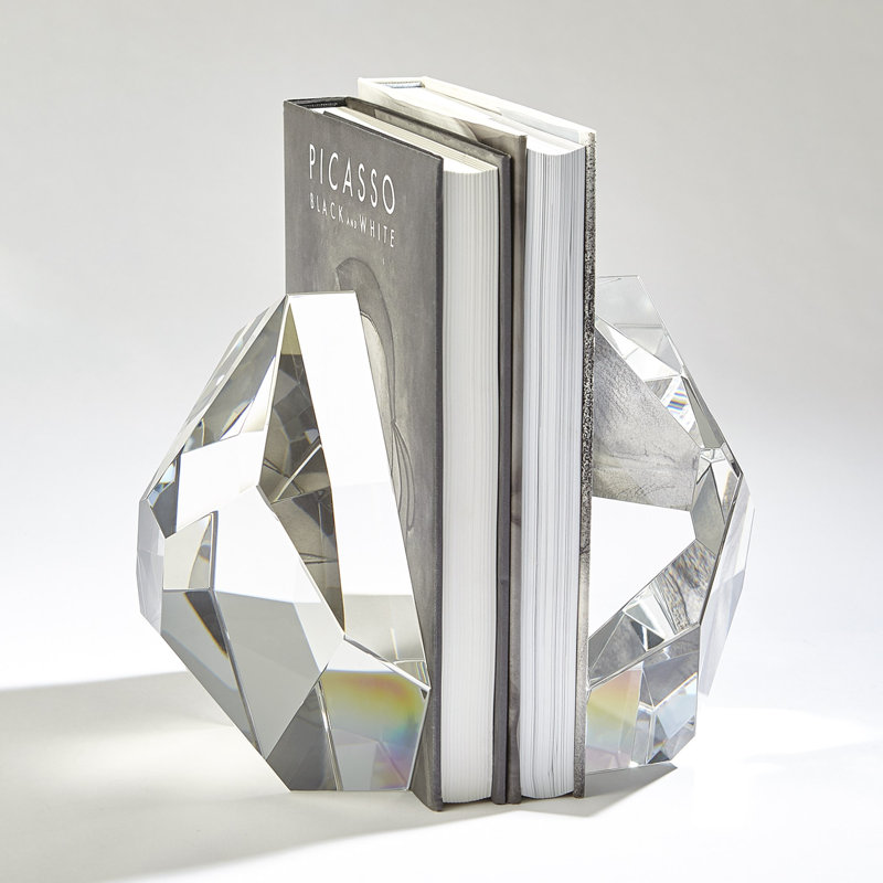 Serre-livres en cristal, Transparent