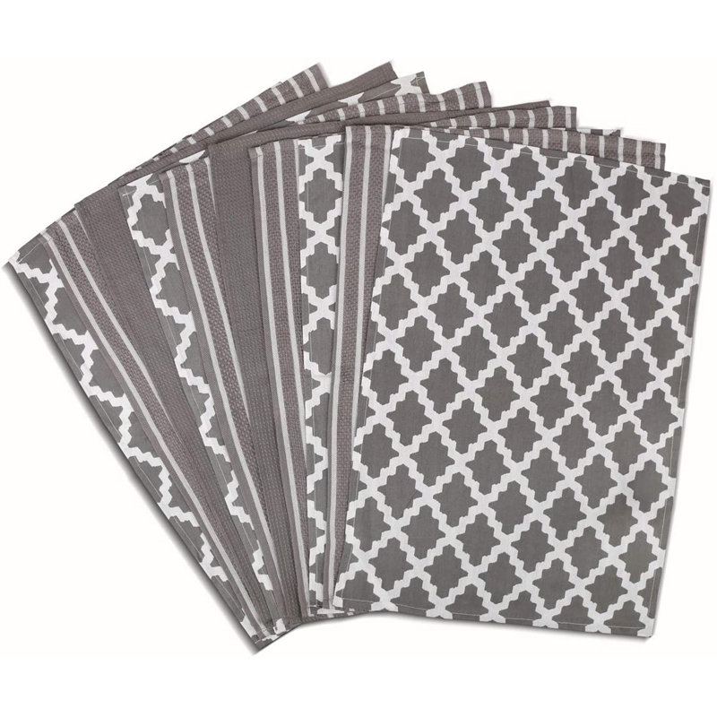 Stripe Jacquard Tea Towel Kitchen Towel, Grey