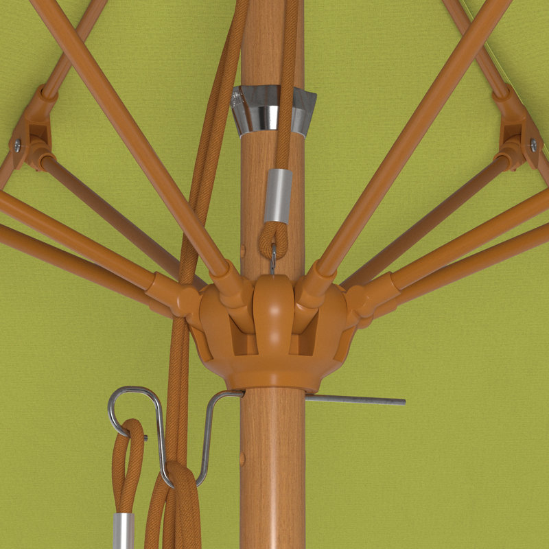 Parasol en bois de teck 11 pi, Vert perroquet