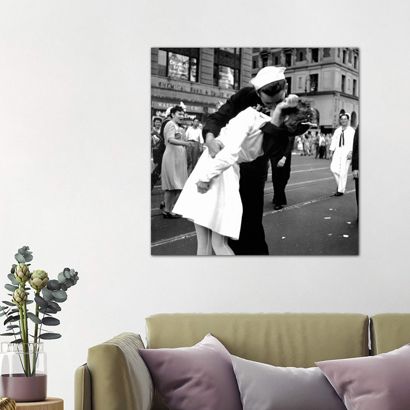 Kissing The War Goodbye - V-J Day In Times Square by Victor Jorgensen - Wrapped Canvas Print