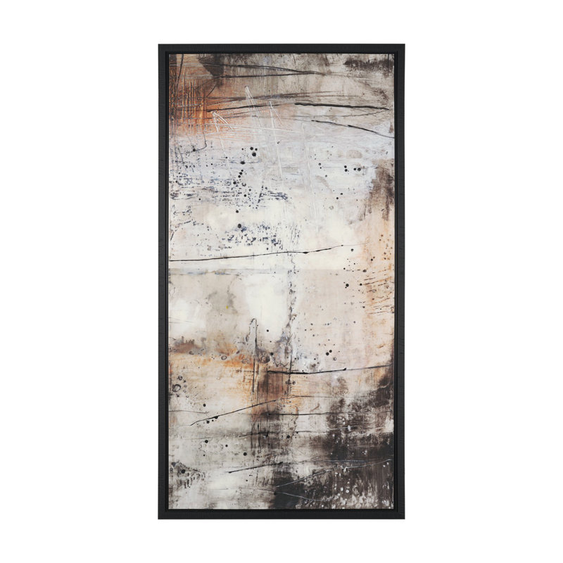 «Blk Wht Bronze» par Jennifer Goldberger, toile encadrée texturée embellie à la main, Noir et bronze II