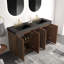 Meuble-lavabo double sur pied Lumene 60" Winston en noyer avec lavabo en quartz intégré, panneaux cannelés, portes à fermeture amortie, étagère centrale ouverte, lavabo noir en option, meuble de salle de bain moderne-1725796188-1716938516