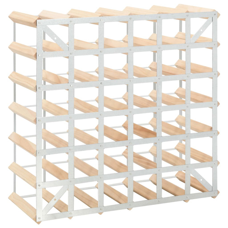 Allport 42 - Bottle Solid Wood Wine Bottle Rack in Beige, 61cm H x 61cm W x 22.5cm D