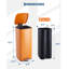 Poubelle de cuisine 8 gallons en acier inoxydable avec couvercle à fermeture en douceur et seau intérieur amovible en plastique-122505757