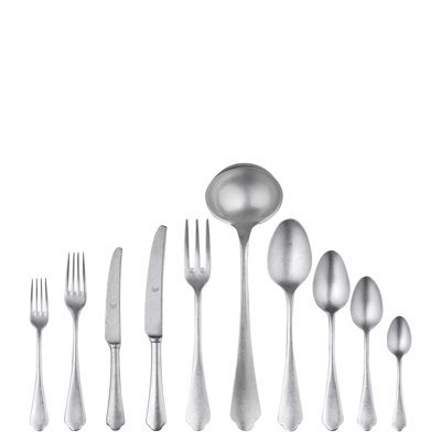 Ensemble de couverts Dolce Vita avec couteaux H / H - 45 pièces - Étain