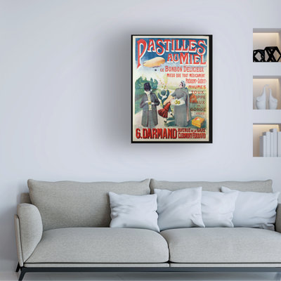 Art français sur toile, pastilles au miel, pastilles au miel, par D. Darmand