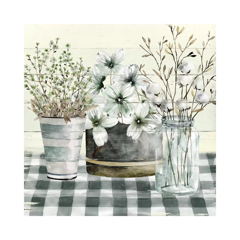 Spring Gingham II by Carol Robinson - Wrapped Canvas Painting, 93.98 cm H x 93.98 cm W x 3.175 cm D