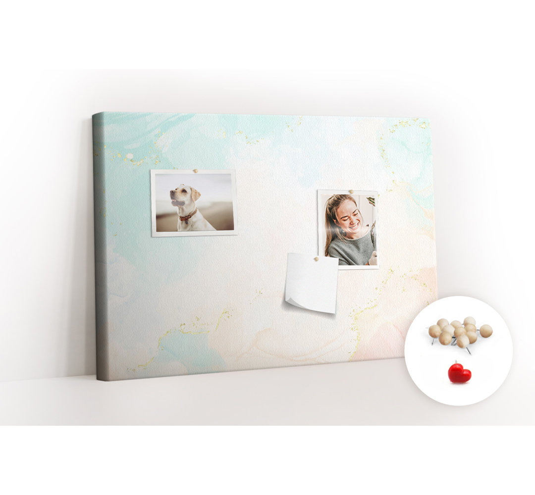 Wall Mounted cork board with print wall art notice boards decorative bulletin board ideas Watercolor marble