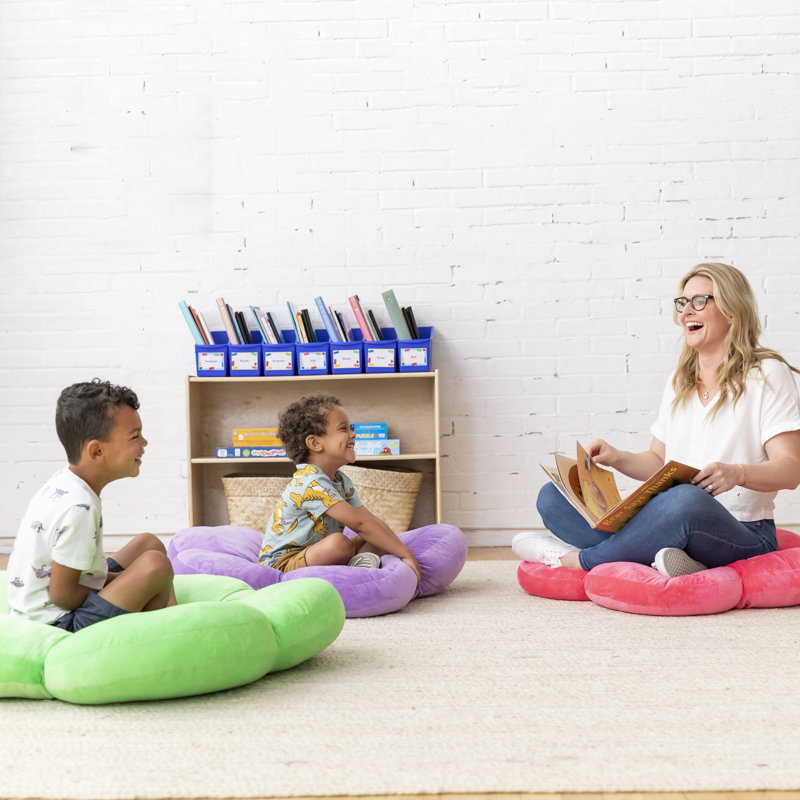 ECR4Kids SoftZone Flower Floor Pillow, Seating Cushion, Purple