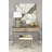 Leather Cowhide Accent Stool with Stainless Steel Base