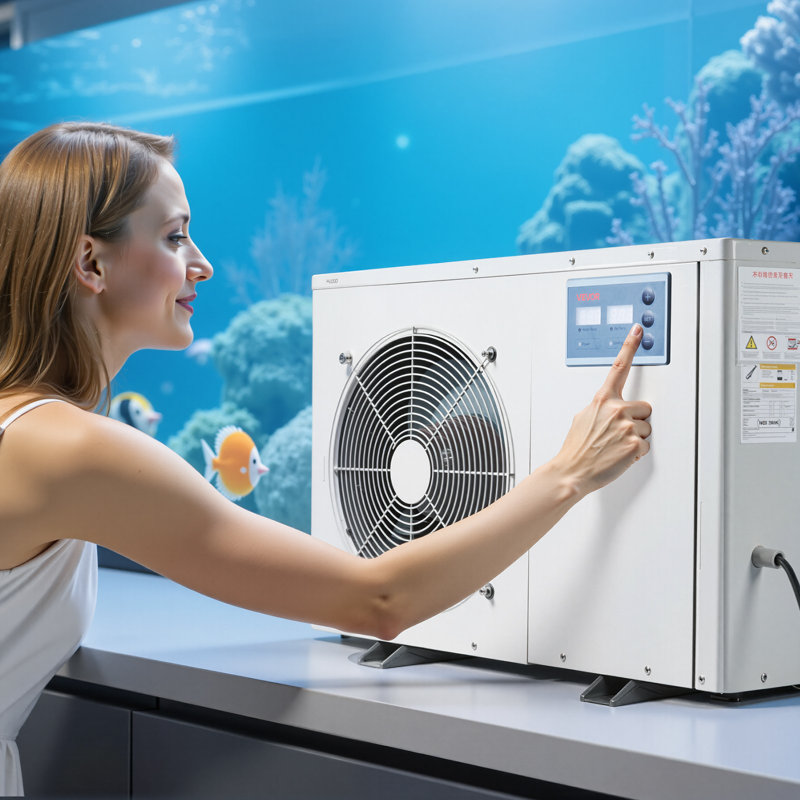 Aquarium Chiller 150 gallons, refroidisseur d'eau 1/2 HP pour la culture hydroponique, refroidissement rapide pour aquarium, Axolotl, récif de corail, compresseur de réfrigération silencieux, évaporateur en titane, raccords complets