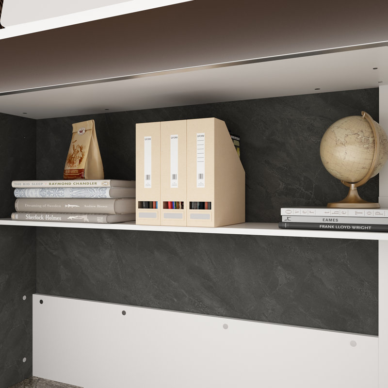 86.6'' W Rectangular Reception Desk With Open Shelves