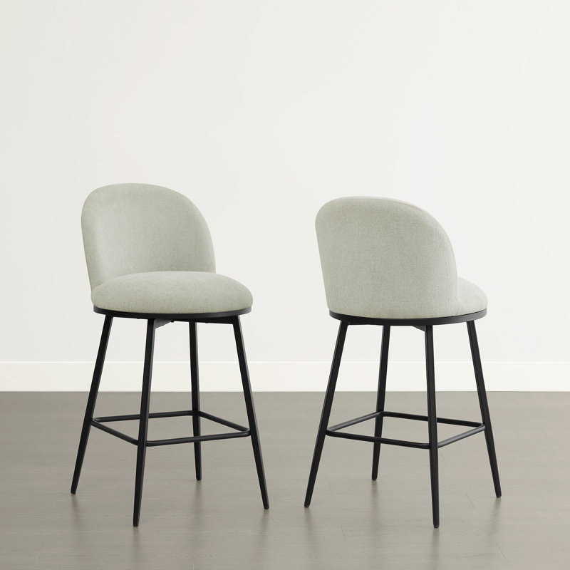 Aura 26'' Upholstered Swivel Counter Stool, Light, 2