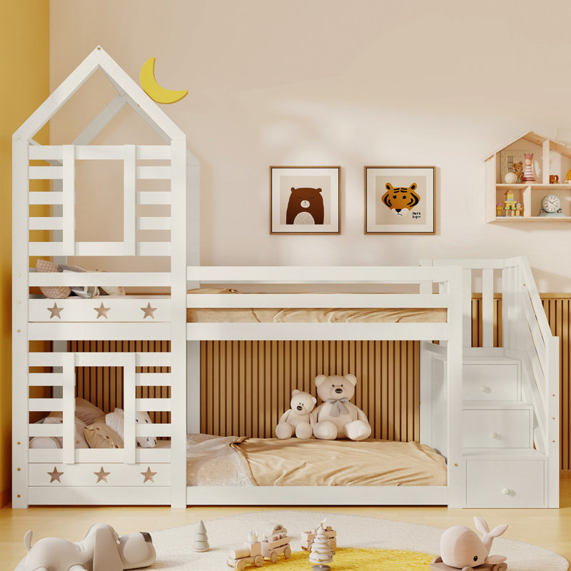 Solid Wood Storage Bed
