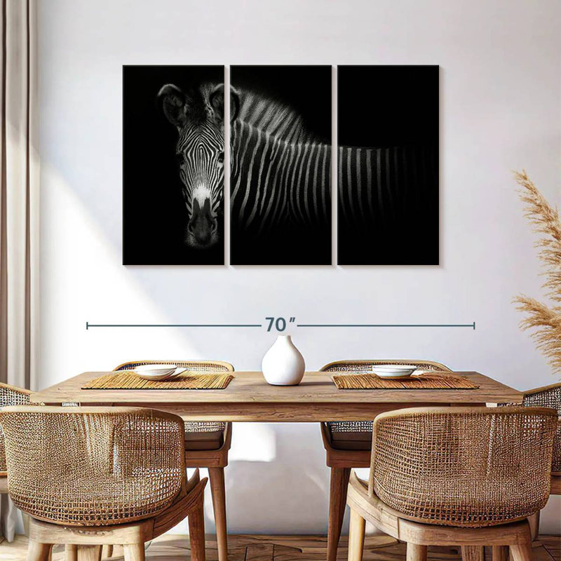 Zebra In The Dark, 36" H x 57" W