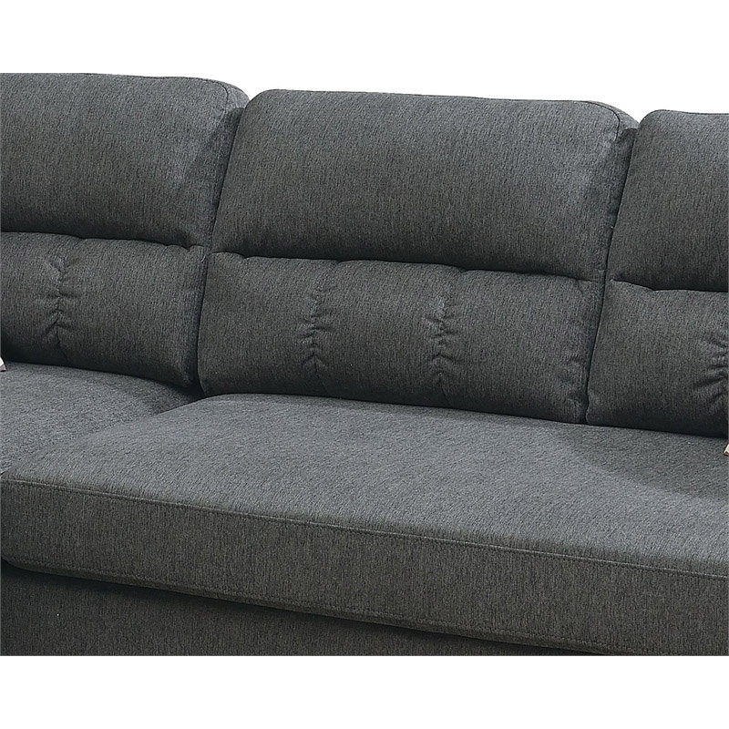 Ensemble de canapé modulaire réversible, Tissu mélange de gris