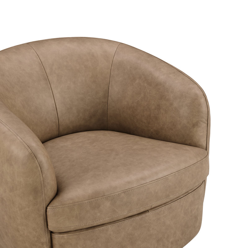 Fauteuil demi-tonneau en cuir Marcy Geniue