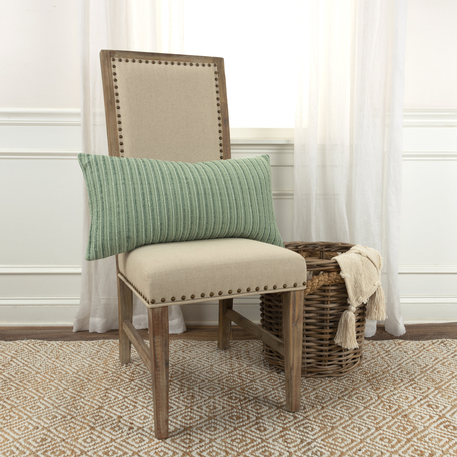 Leifsson 26" x 14" Throw Pillow, Green