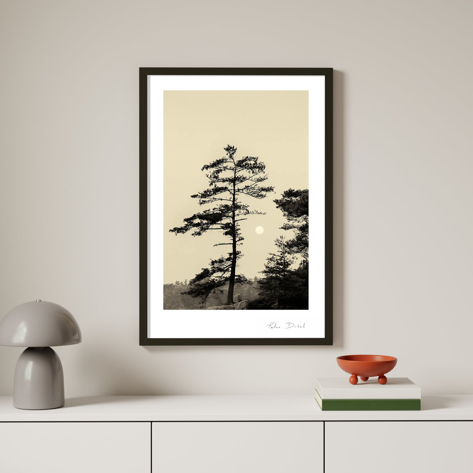 Serenity by Peter Dušek, 38" H x 26.5" W x 1.25" D, Black